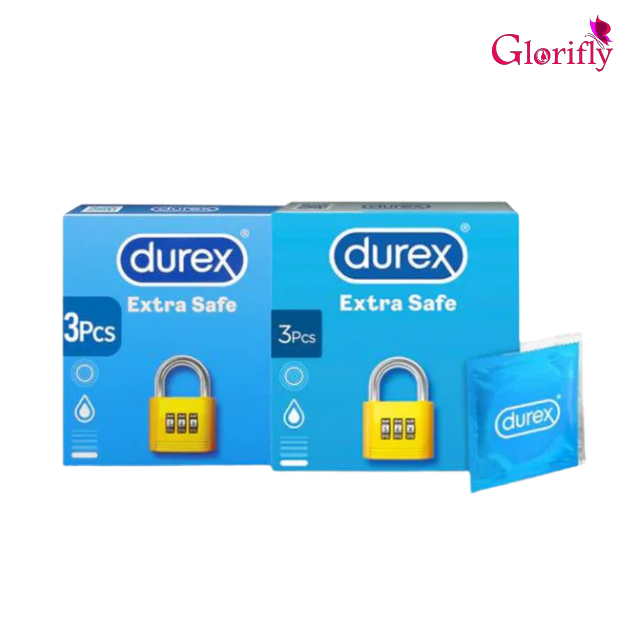 Bundle - Pack of 2 - Durex Extra Safe 3's Condoms.
