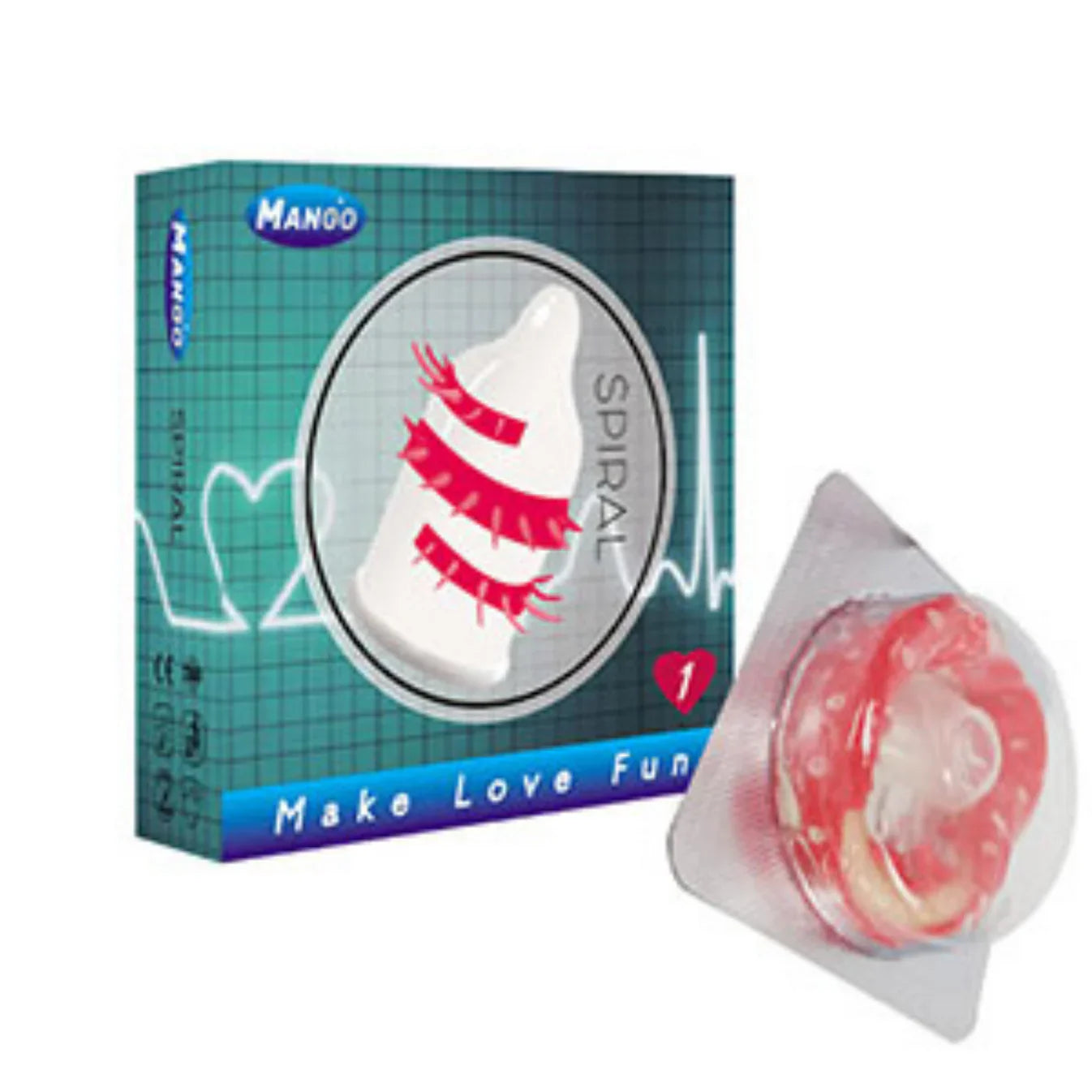 Single Mango-Flavored Condom with Spiral Spike Design