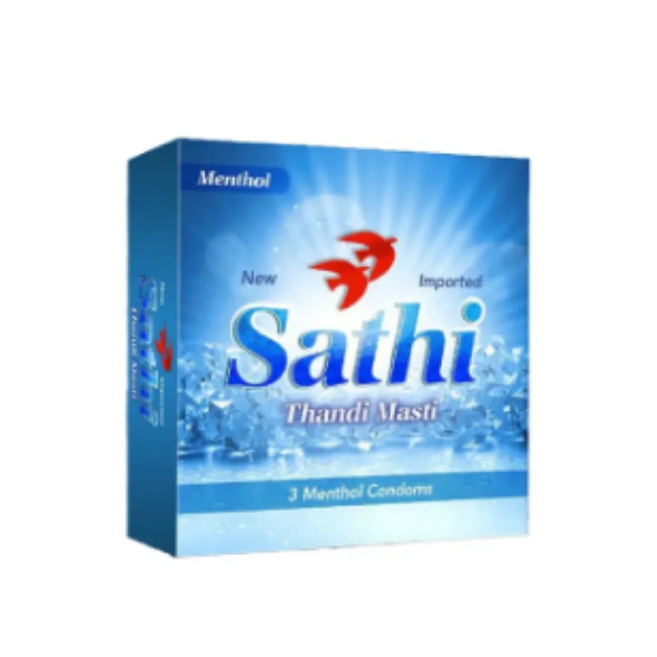 Sathi Menthol Condoms – 3-Pack for a Refreshing and Cooling Sensation.
