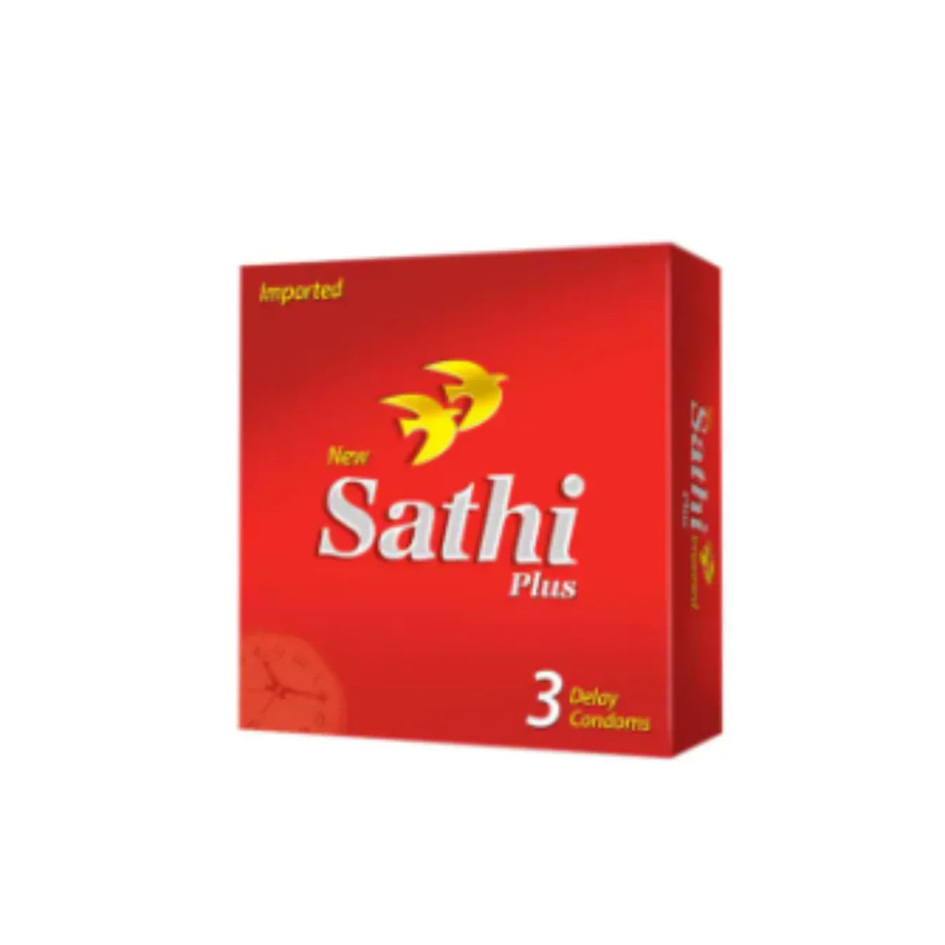 Sathi Plus Delay Condoms – 3-Pack for Extended Pleasure and Endurance.