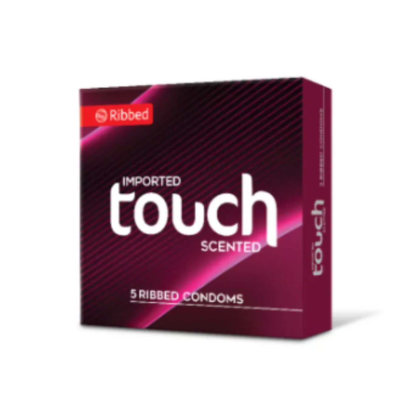 Touch Ribbed Condoms – 5-Pack for Intense Stimulation and Pleasure.