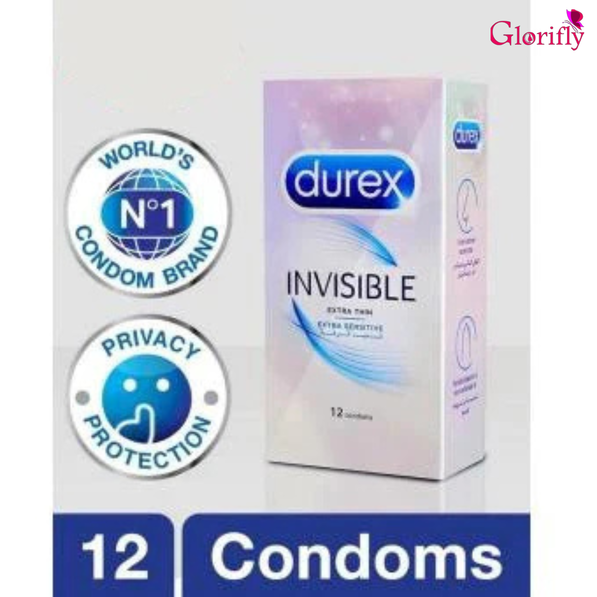 Durex Invisible Extra Sensitive Condoms (12 Pieces).